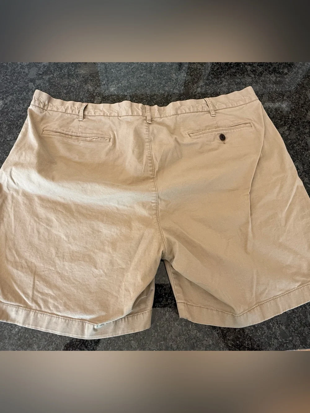 J.Crew men's khaki chino shorts size 42 flat front 7in inseam preppy stretch